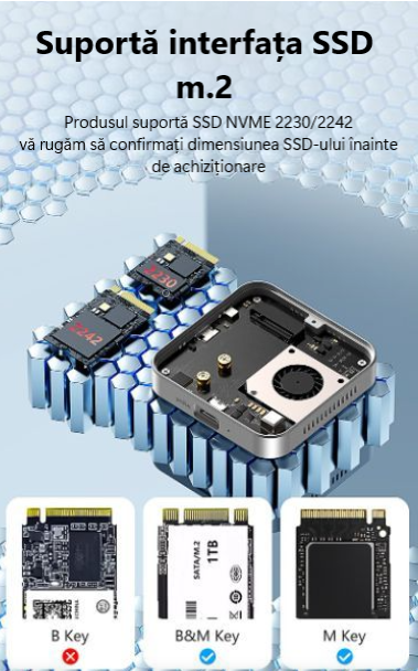 Cititor SSD NVMe 22302242 cu Încărcare PD 100W USB C 10Gbps Ventilator Magnetic Compatibil iPhone Mac Windows Android [11]