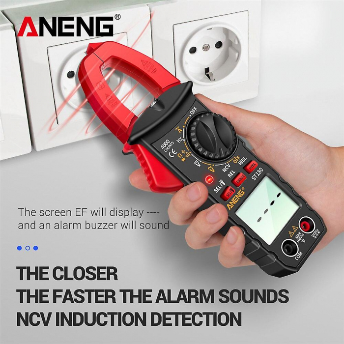Clampermetru (cleste ampermetric) multimetru digital ANENG ST180, Auto-ranging, Tensiune AC/DC, Curent AC, rezistenta, capacitatea, frecventa [2]