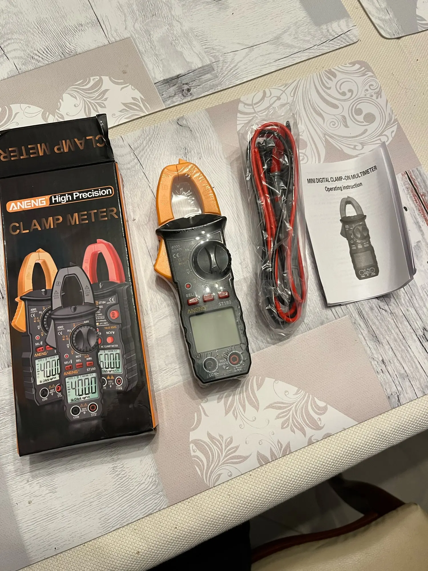 Clampermetru (cleste ampermetric) multimetru digital ANENG ST180, Auto-ranging, Tensiune AC/DC, Curent AC, rezistenta, capacitatea, frecventa [5]