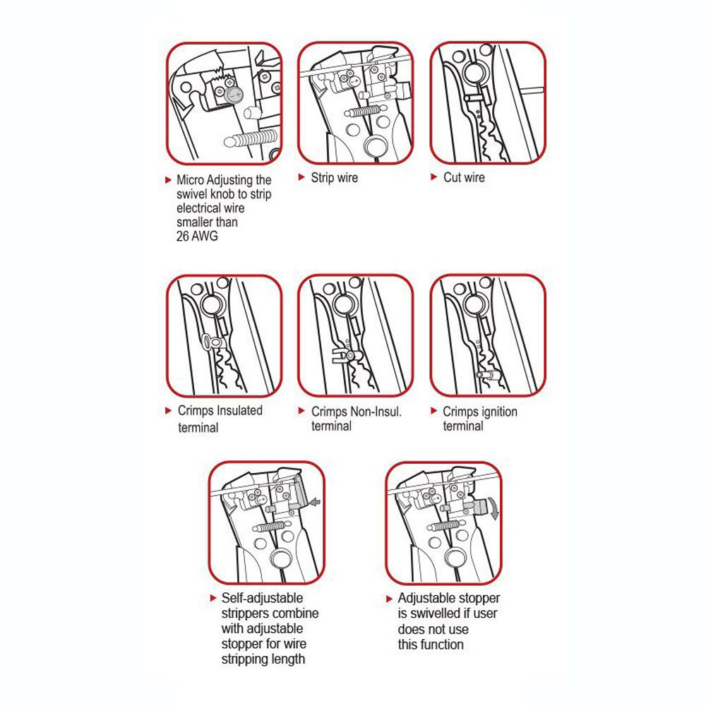 Clește Multifuncțional 3-în-1 pentru Tăiere, Decojire și Sertizare – Oțel de Înaltă Calitate [7]