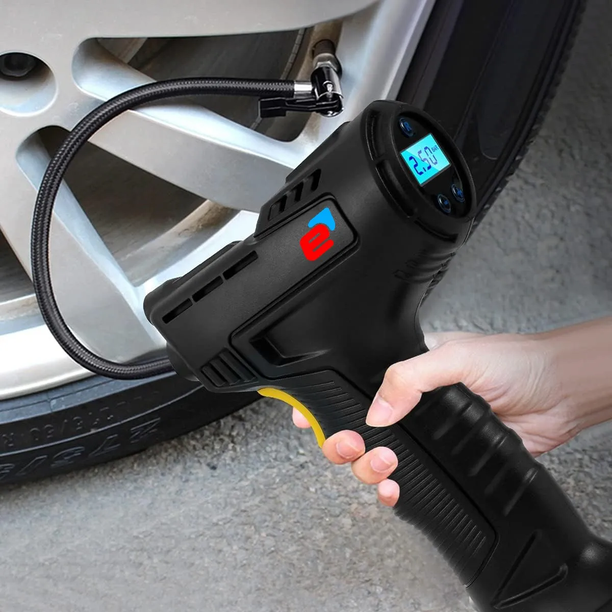 Compresor Auto|Moto cu Acumulator inclus, portabil, multifunctional 120W [11]