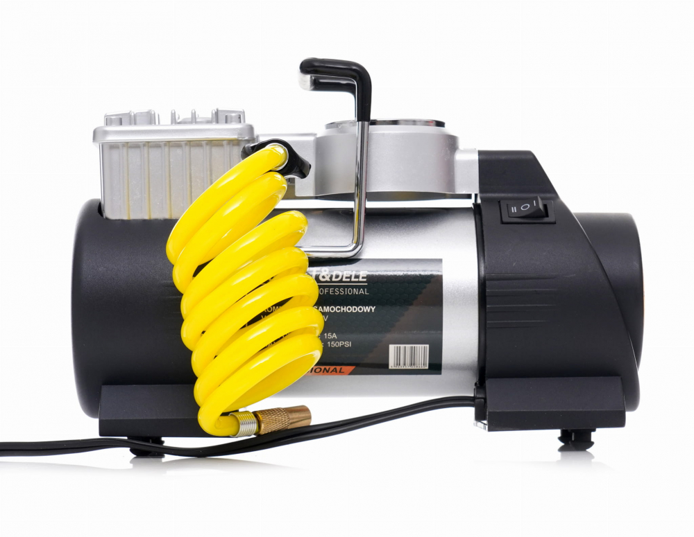 Compresor auto portabil 12V 190W cu manometru, lanternă LED și accesorii incluse [8]