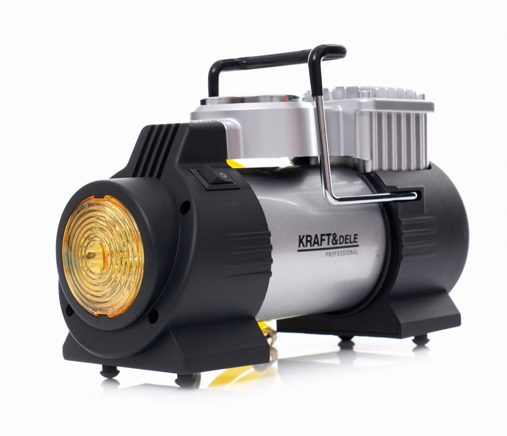 Compresor auto portabil 12V 190W cu manometru, lanternă LED și accesorii incluse [6]