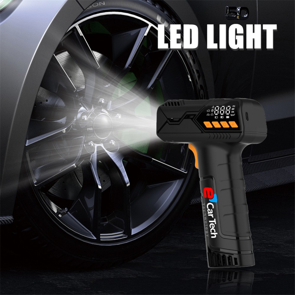 Compresor portabil Auto&Moto, cu acumulator inclus 4000mAh, display digital, incarcare USB-C, culoare negru [4]