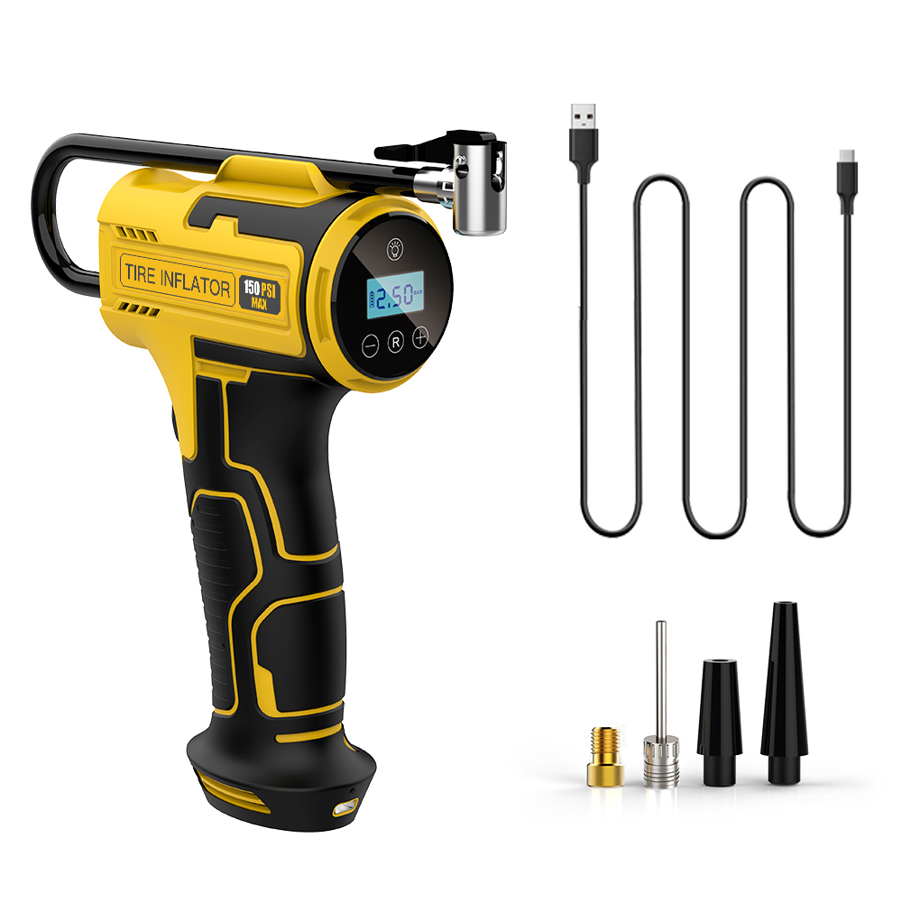 Compresor Aer Portabil Auto & Moto | Acumulator 4000mAh | Display Digital & Încărcare USB-C [5]