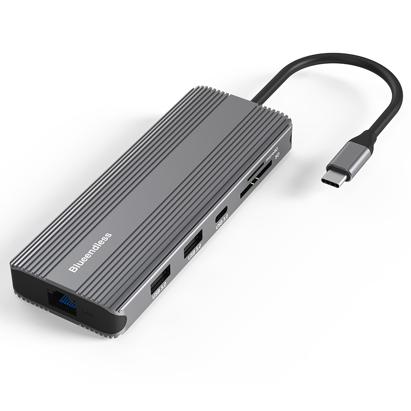Docking Station USB-C cu Dual HDMI 8K 3x USB 3.0 RJ45 PD 100W Suport Dual Display 120Hz Model HD105 [5]