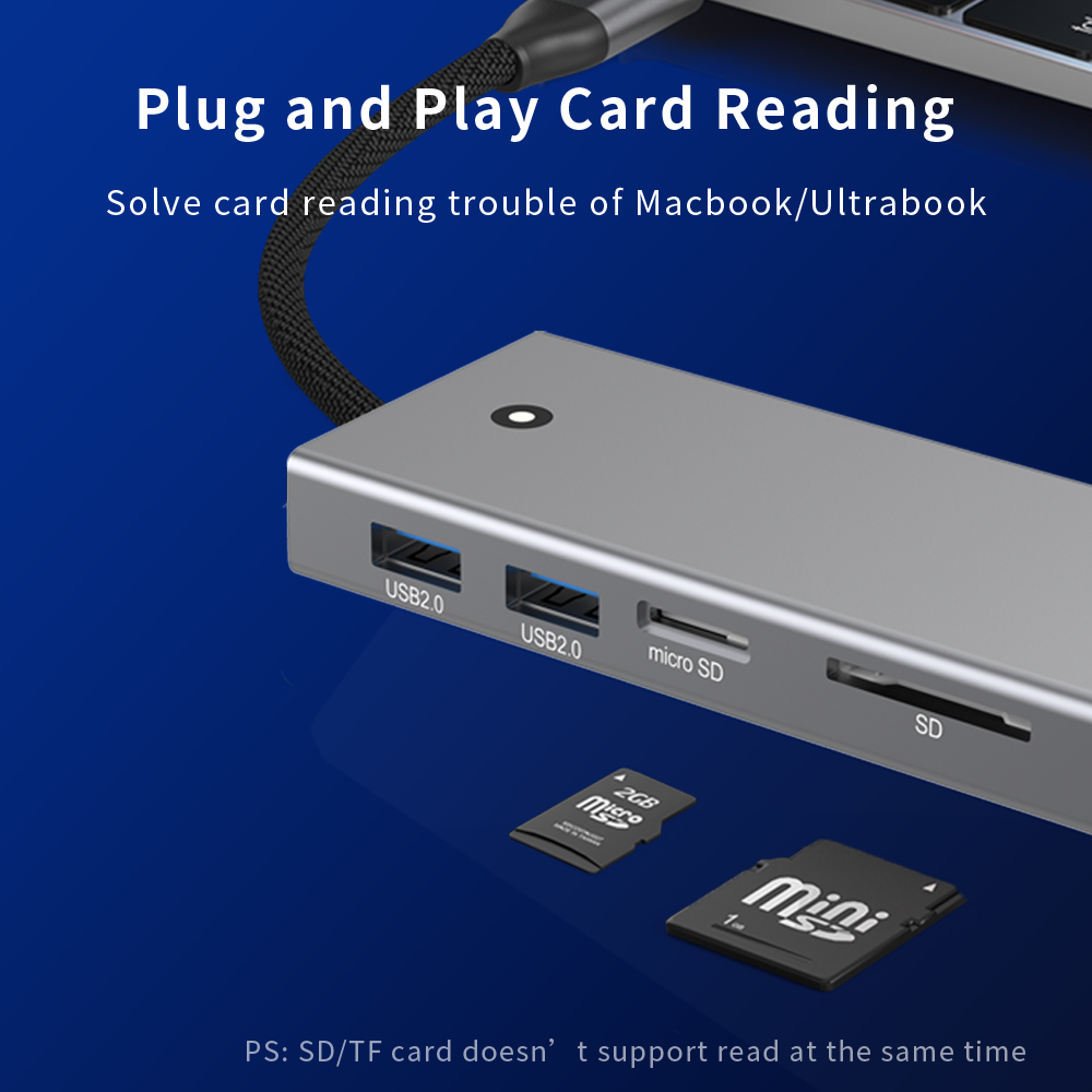Docking Station USB-C NVMeSATA SSD  Hub 10Gbps cu HDMI 4K60Hz, 100W PD, Cititor Card SDTF, Carcasă Aluminiu – Compatibil M.2 2230 2242 2260 2280 [7]