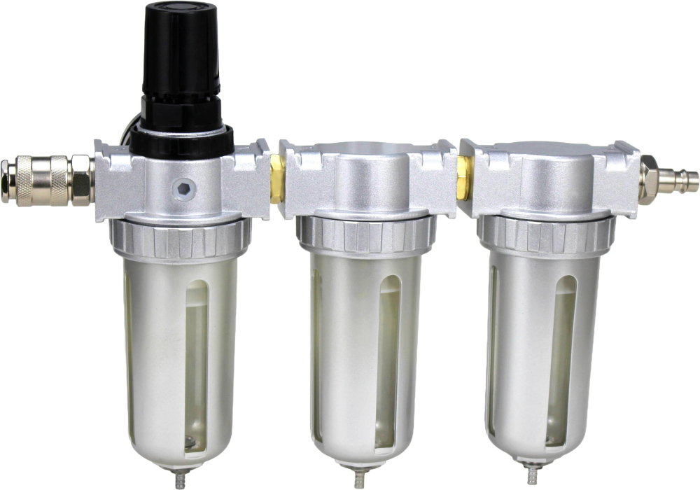 Filtru Regulator Aer Comprimat 1/2 Inch cu Separator de Apă (Deshidratator), Manometru și Reductor Presiune 0.5-8.5 Bar [2]