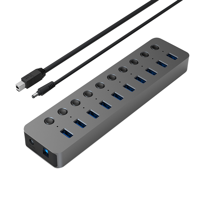 Hub USB 3.0 cu 10 porturi și comutatoare individuale LED Power Indicator Viteză 5Gbps [1]