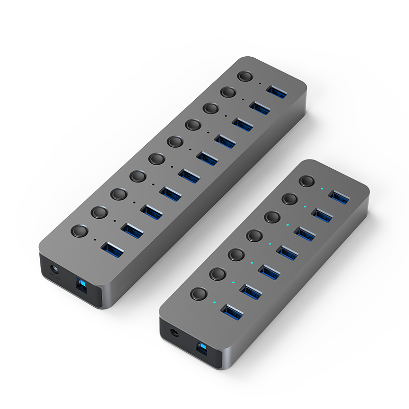 Hub USB 3.0 cu 10 porturi și comutatoare individuale LED Power Indicator Viteză 5Gbps [6]