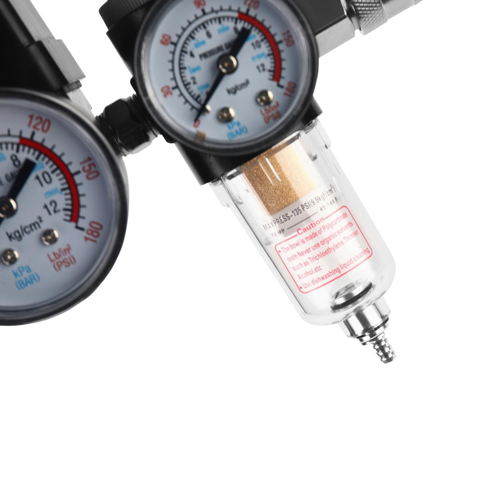 Kit Presostat si Regulator de presiune cu Separator condens, pentru compresoare cu conectori rapide, 230V 12BAR Silver [2]