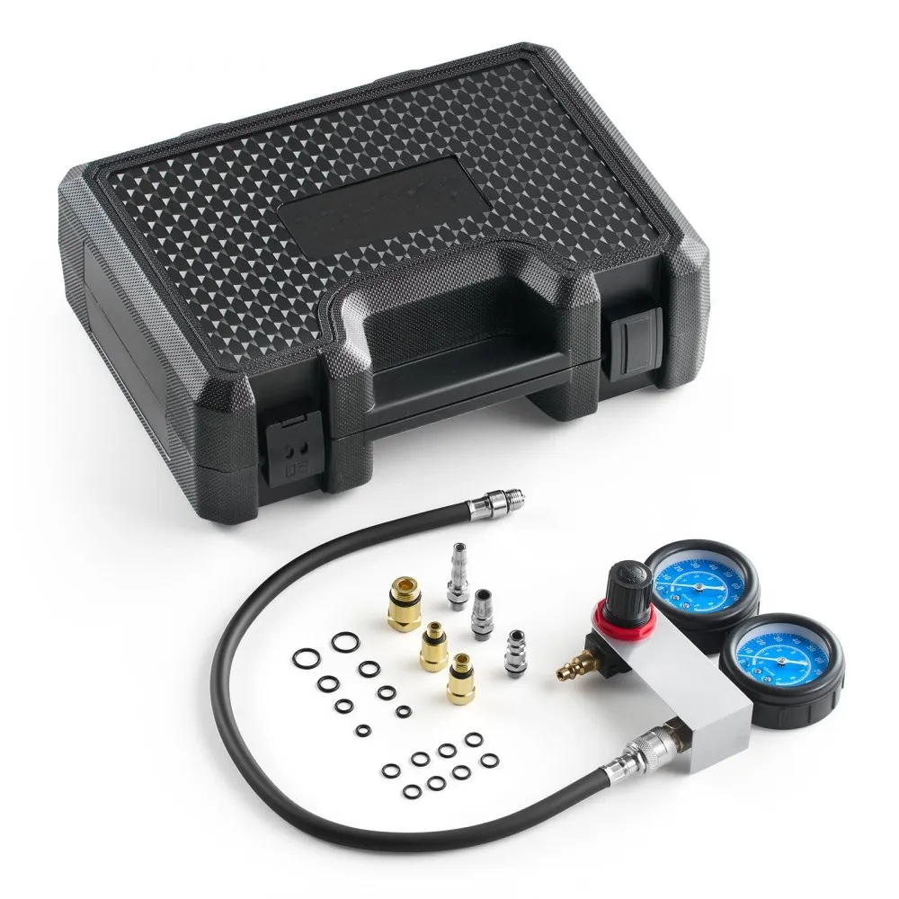 Kit testare compresie cilindri auto, manometru dublu, set complet cu adaptoare universale [2]