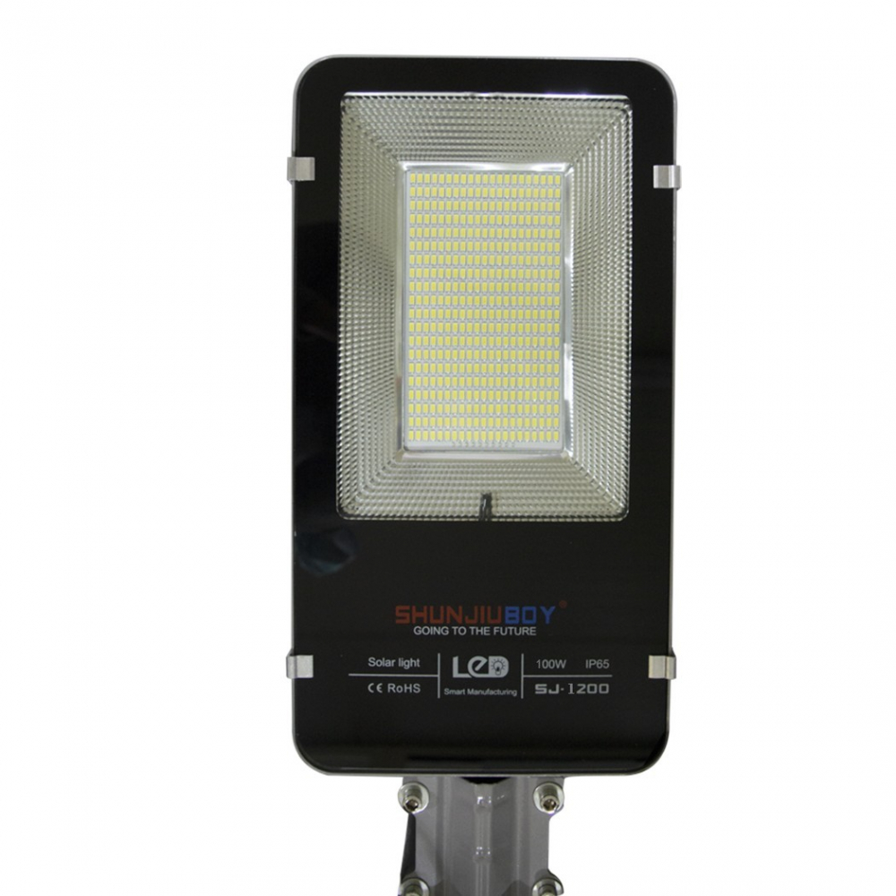 Lampa Solara Stradala LED 100W cu Panou Solar, 220 LED-uri, Telecomanda si Suport Montaj – IP67 [4]