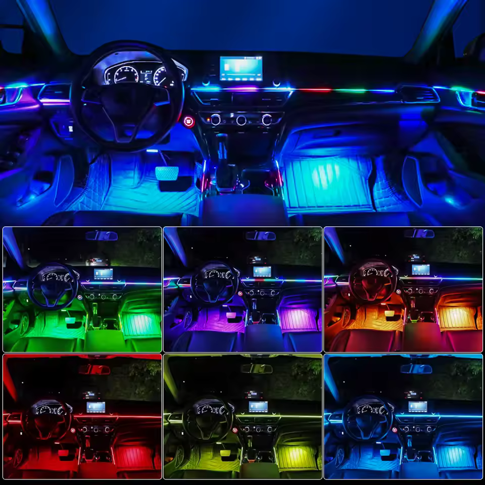 Kit LED RGB Ambient Auto 21 Piese – Control prin Aplicație, Bluetooth [2]
