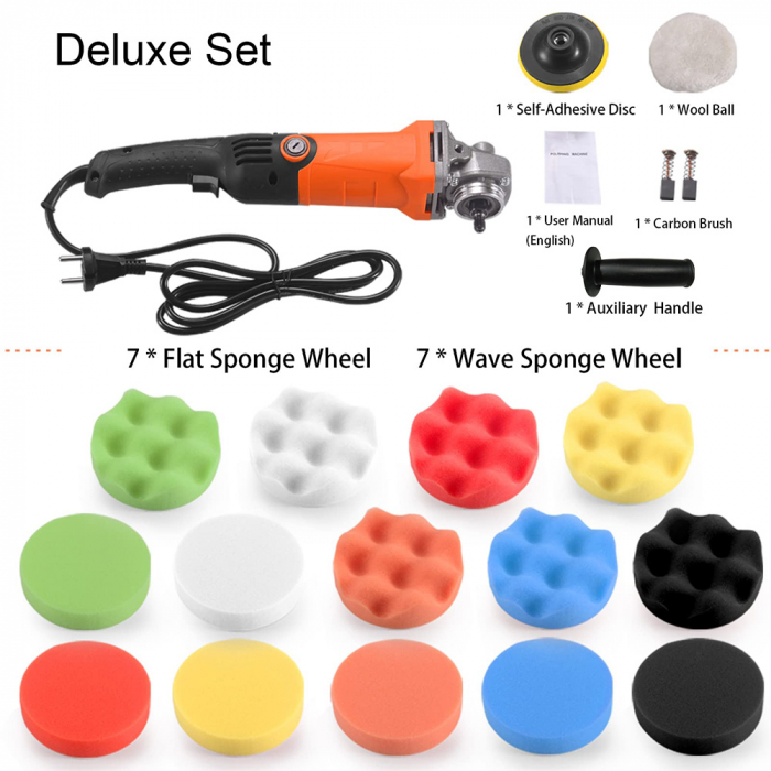 Masina de lustruit si polisat eCarTech, 1200 W, 100 mm, turatie reglabila 0-8000 RPM, variator de viteza [4]