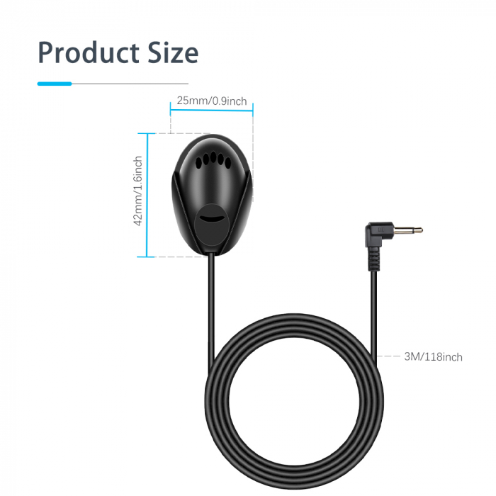 Microfon Extern pentru Navigație și Player Auto cu Conexiune 3.5mm - Sunet Clar și Calitate Superioară pentru Apeluri în Medii Zgomotoase [4]