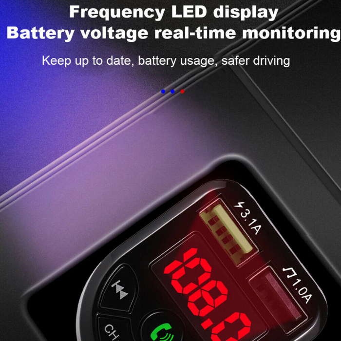 Modulator FM Bluetooth, 2x USB Fast Charge, microSD, Negru [9]