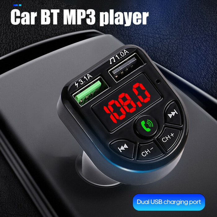 Modulator FM Bluetooth, 2x USB Fast Charge, microSD, Negru [4]
