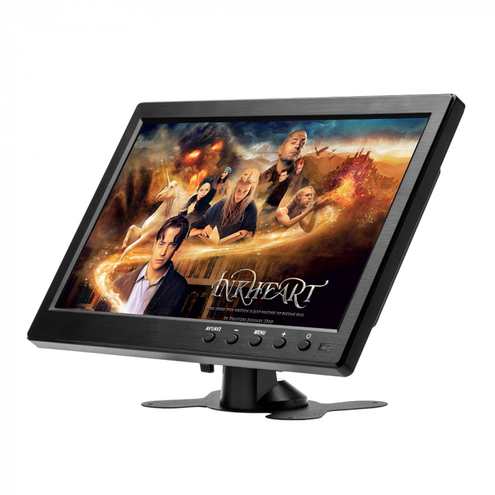 Monitor LCD HD ecran 10.1 Inch, conexiunie HDMI, VGA, RCA audio video, USB, difuzoare incorporate [10]