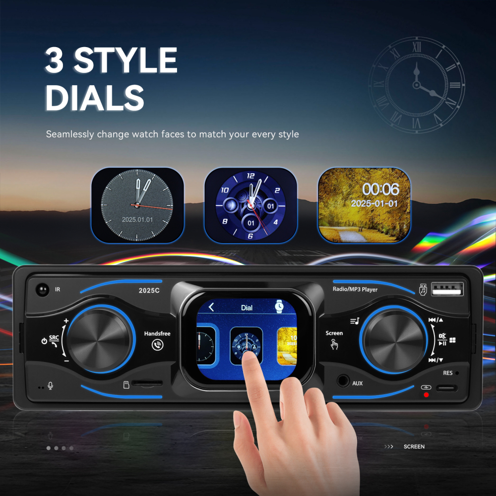 MP3 Player Auto 1DIN cu Bluetooth, Ecran Touchscreen 2.17", Multimedia și RGB [3]
