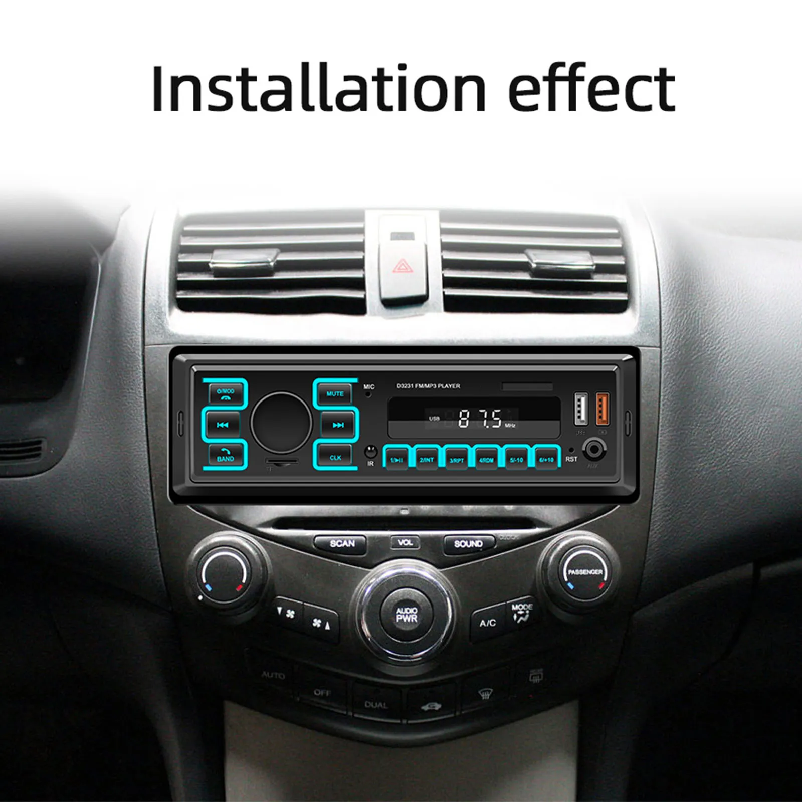MP3 Player, Casetofon Auto 1DIN Universal, Bluetooth, USB, FM RADIO auto [4]
