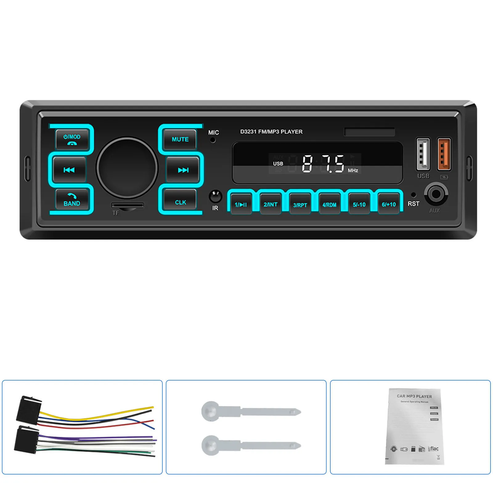 MP3 Player, Casetofon Auto 1DIN Universal, Bluetooth, USB, FM RADIO auto [13]