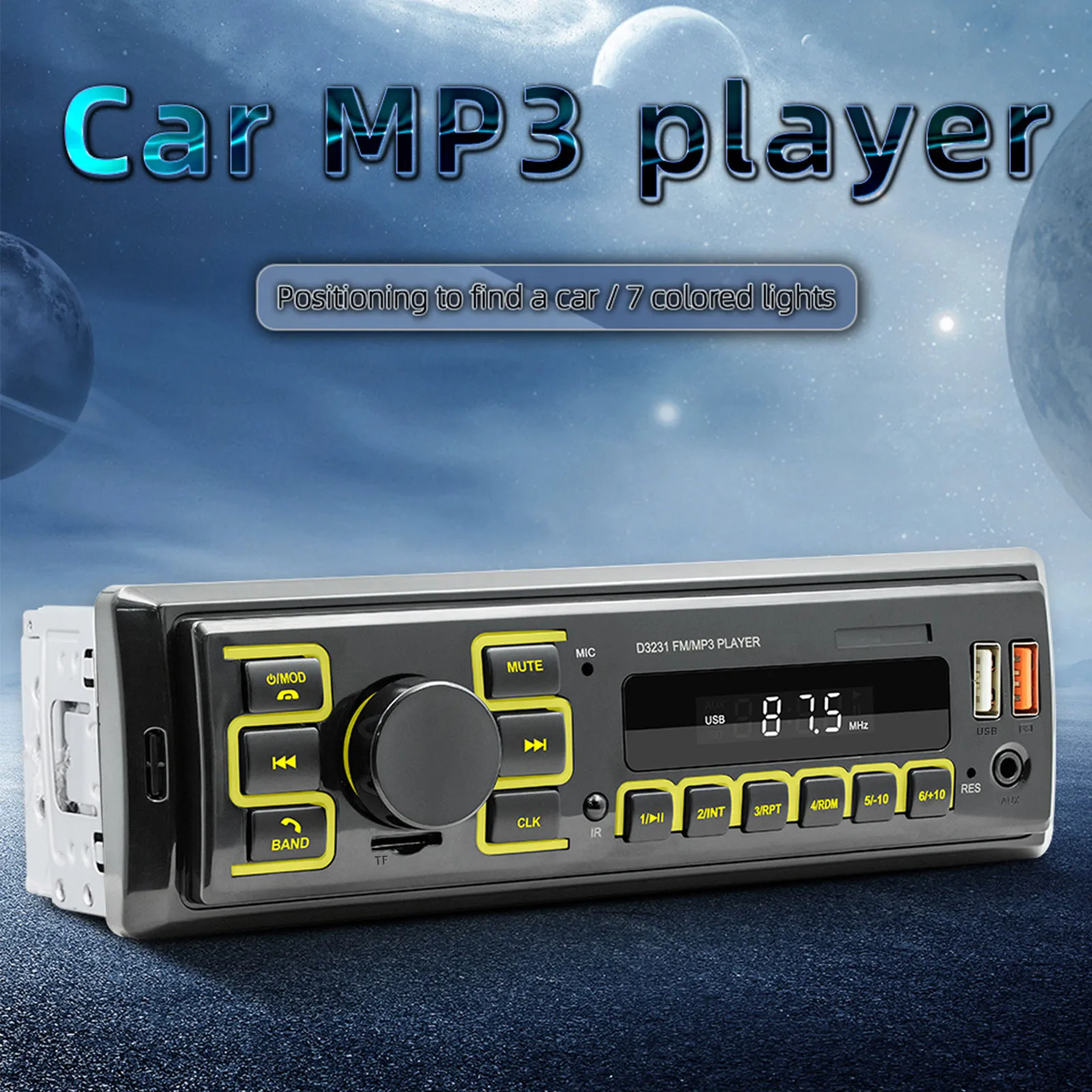 MP3 Player, Casetofon Auto 1DIN Universal, Bluetooth, USB, FM RADIO auto [12]