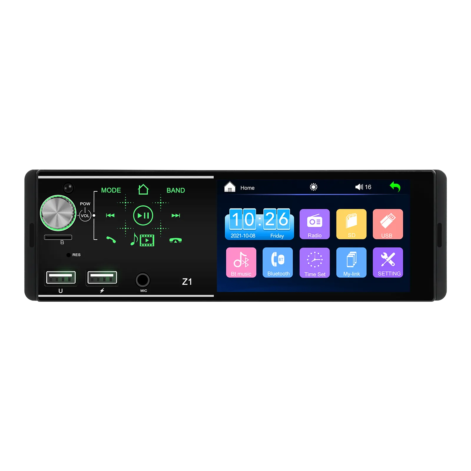 MP5 Player Auto Universal 1DIN, MirroLink, USB, Bluetooth 5.0, full touchscreen, ecran 4 inch [2]