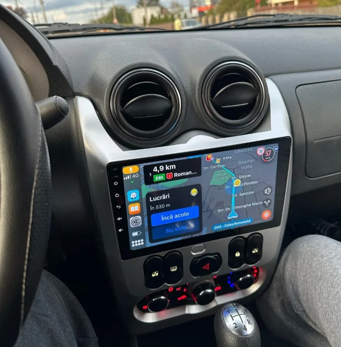 Navigatie MP5 Player Dacia Logan/Duster/Sandero (2009-2012) Ecran 9 Inch CarPlay Wireless si Rama Dedicata [2]