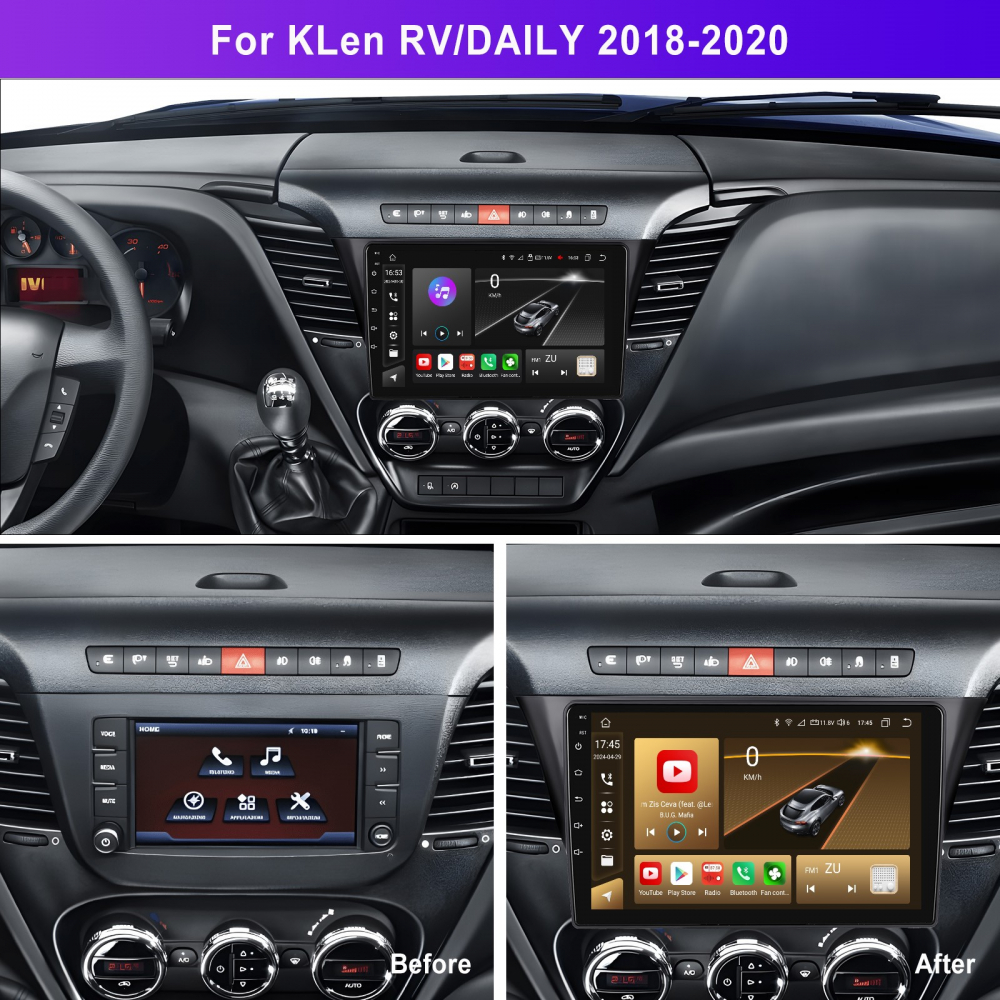 Navigatie 2K QLED IVECO Daily (2014-2021), 4GB RAM, SLOT Cartela SIM 4G, DSP, CarPlay si Android Auto, ecran 9.50 Inch [5]