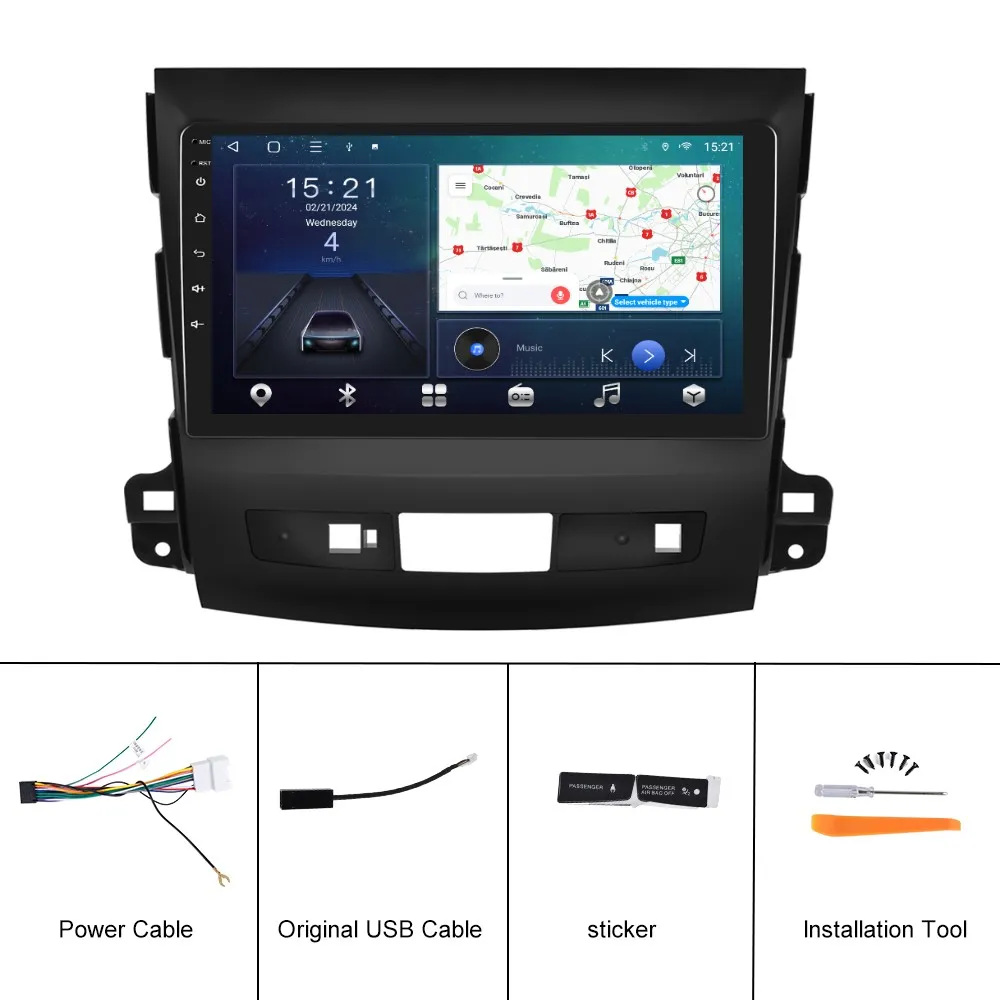 Navigatie 2K QLED Mitstubishi Outlander / Peugeot 4007 / Citroen C-Crosser (2008-2015), 4GB RAM, SLOT Cartela SIM 4G, DSP, CarPlay si Android Auto, ecran 9.50 Inch [8]