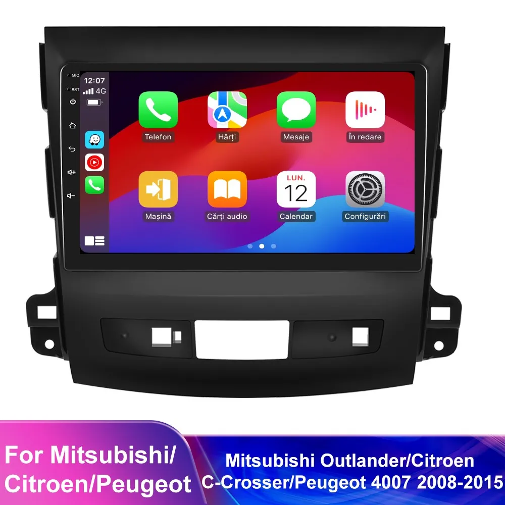 Navigatie 2K QLED Mitstubishi Outlander / Peugeot 4007 / Citroen C-Crosser (2008-2015), 4GB RAM, SLOT Cartela SIM 4G, DSP, CarPlay si Android Auto, ecran 9.50 Inch [5]