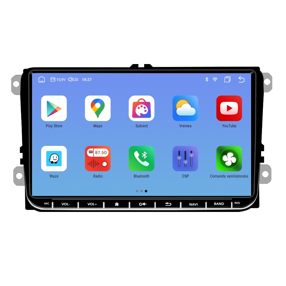 Navigatie Volkswagen|Skoda|Seat cu Android 13, Carplay, 4GB RAM 64GB ROM DSP, SIM 4G, Ecran de 9 inch, dedicata Golf 5, Golf 6, Jetta, Passat B6, CC, B7, Polo, Tiguan, Touran, Skoda, Seat [3]