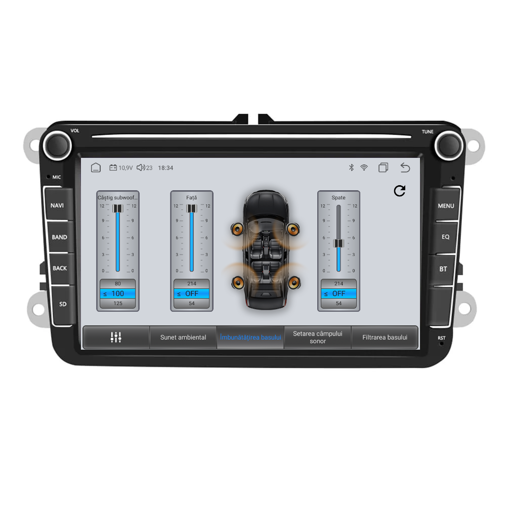 Navigatie Volkswagen|Skoda|Seat cu Android 13, Carplay, 4GB RAM 64GB ROM DSP, SIM 4G, Ecran de 9 inch, dedicata Golf 5, Golf 6, Jetta, Passat B6, CC, B7, Polo, Tiguan, Touran, Skoda, Seat [3]