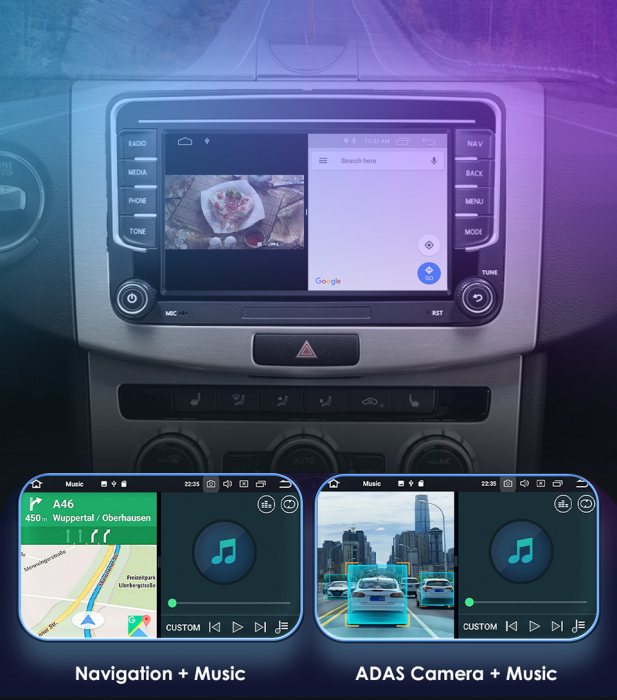 Navigatie Android 11, Carplay, 2GB RAM 32GB ROM, Ecran de 7 Inch, dedicata Golf 5, Golf 6, Jetta, Passat B6, CC, B7, Polo, Tiguan, Touran, Skoda, Seat [16]