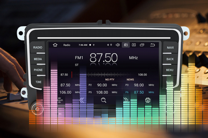 Navigatie Android 11, Carplay, 2GB RAM 32GB ROM, Ecran de 7 Inch, dedicata Golf 5, Golf 6, Jetta, Passat B6, CC, B7, Polo, Tiguan, Touran, Skoda, Seat [6]