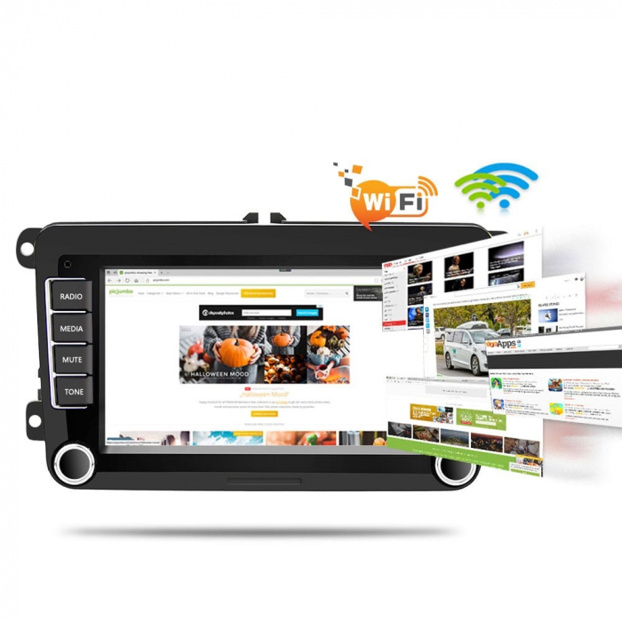 Navigatie Volkswagen|Skoda|Seat cu Android 13, Carplay, 2GB RAM 64GB ROM, Ecran de 7 Inch, dedicata Golf 5, Golf 6, Jetta, Passat B6, CC, B7, Polo, Tiguan, Touran, Skoda, Seat [5]