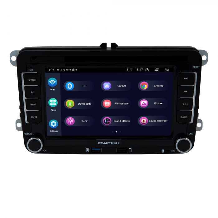 Navigatie Volkswagen, Skoda, Seat cu Android 13, Carplay, 2GB RAM 64GB ROM, Ecran de 7 Inch, dedicata Golf 5, Golf 6, Jetta, Passat B6, CC, B7, Polo, Tiguan, Touran, Skoda, Seat RESIGILAT [3]