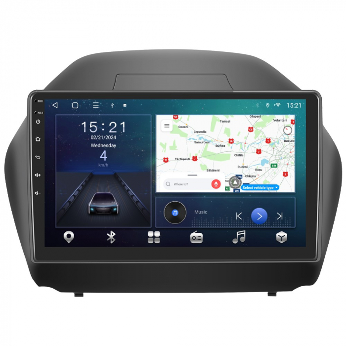 Navigatie Hyundai IX35 (2010-2015) Android 12, 4GB RAM 64GB, SLOT SIM 4G, DSP, CarPlay si Android Auto, ecran 10 inch [3]