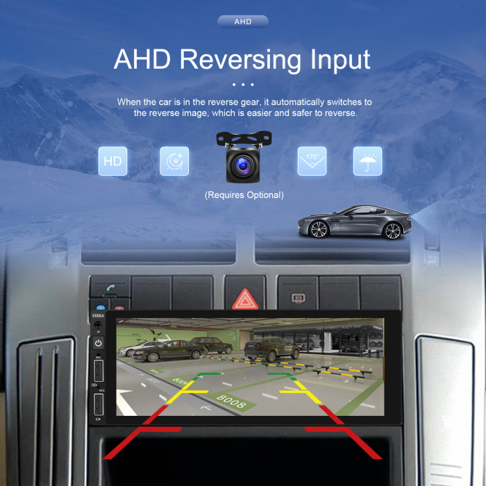 Navigatie Android 13, Player 1DIN 2GB 64GB, CarPlay si Android Auto wifi, DSP, RDS, Universal, ecran 6.86 Inch [11]