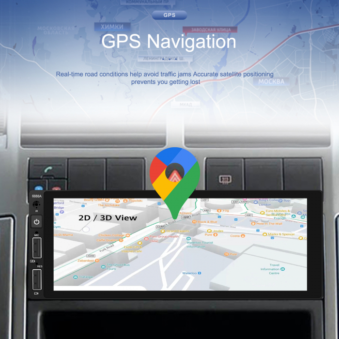 Navigatie Android 13, Player 1DIN 2GB 64GB, CarPlay si Android Auto wifi, DSP, RDS, Universal, ecran 6.86 Inch [9]
