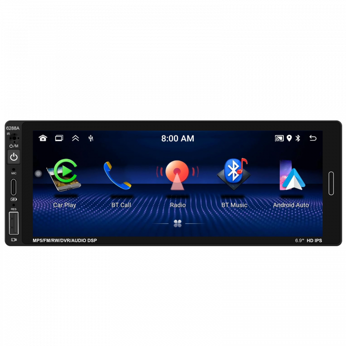 Navigatie Android 13, Player 1DIN 2GB+64GB, CarPlay si Android Auto wifi, DSP, RDS, Universal, USB FRONTAL, ecran 6.86 Inch [2]