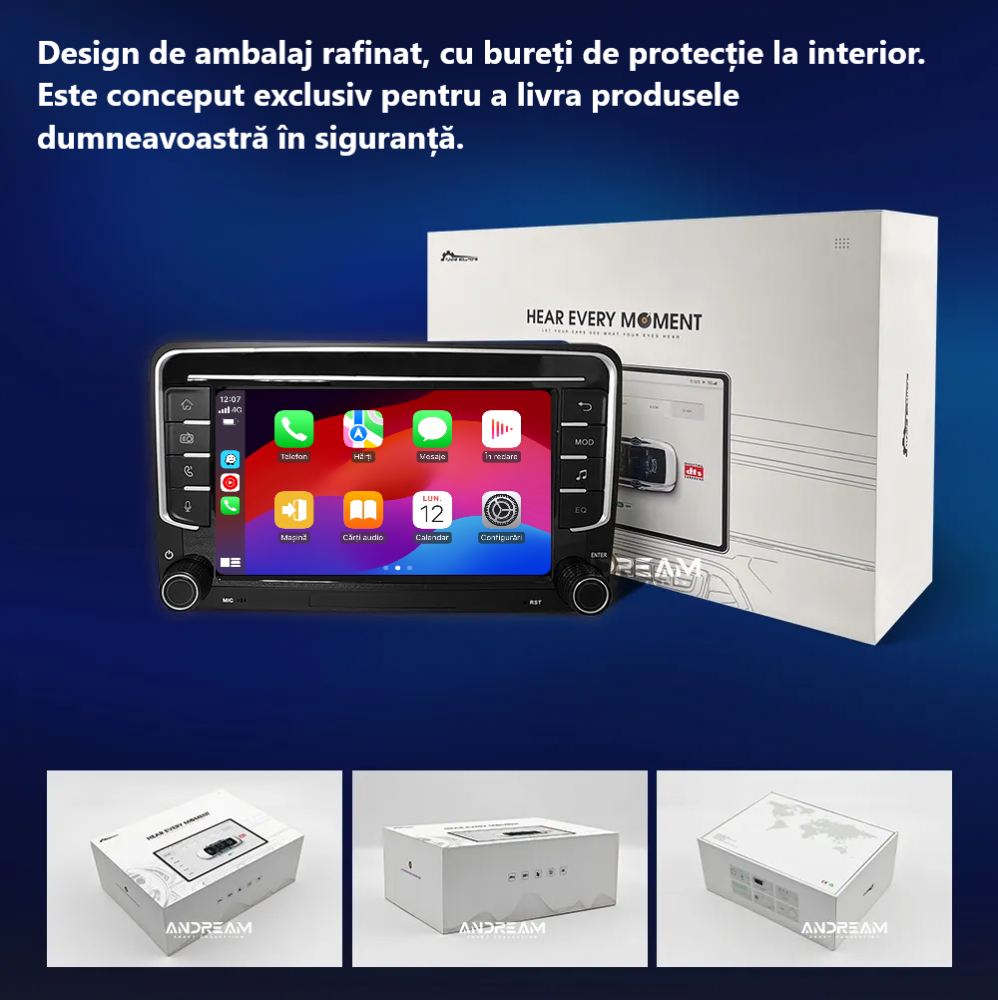 Navigație Android 13 7” VW Skoda SEAT – DSP DTS, CarPlay Wireless, 4G SIM, 4GB RAM 64GB ROM, Snapdragon [2]