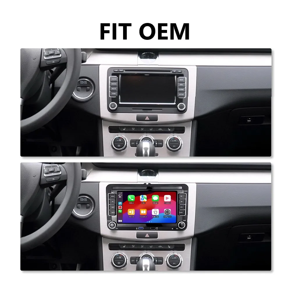 Navigație cu Android, Volkswagen, Skoda, Seat - 2+64 GB, CarPlay & Android Auto, USB Frontal, ecran 7"|Compatibil Golf 5, Golf 6, Jetta, Passat B6/B7/CC, Polo, Tiguan, Touran [19]