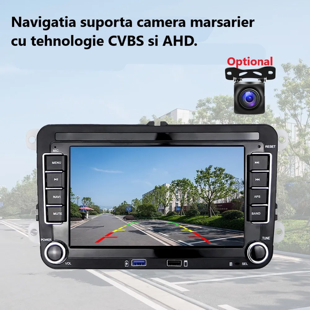 Navigație cu Android, Volkswagen, Skoda, Seat - 2+64 GB, CarPlay & Android Auto, USB Frontal, ecran 7"|Compatibil Golf 5, Golf 6, Jetta, Passat B6/B7/CC, Polo, Tiguan, Touran [24]