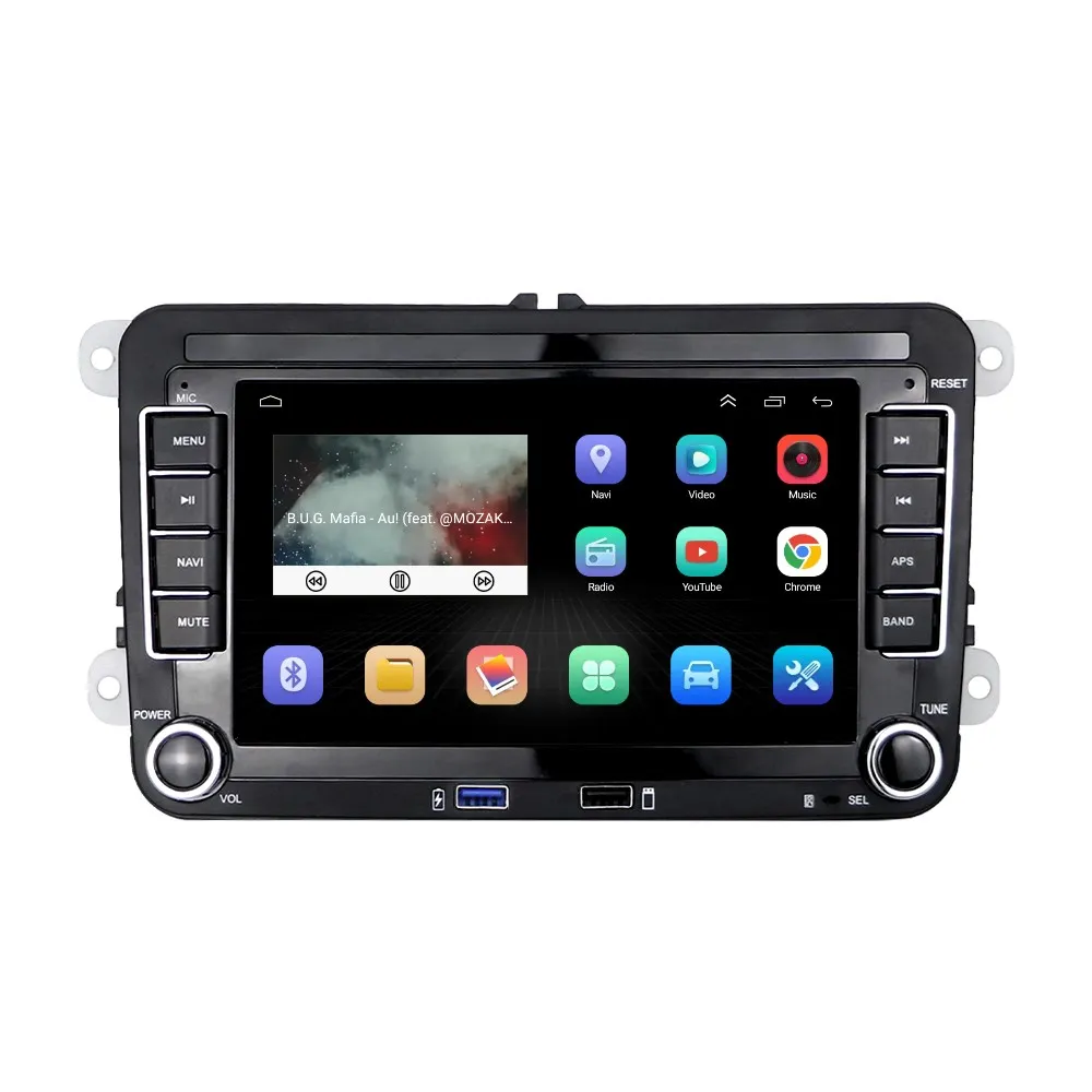 Navigație cu Android, Volkswagen, Skoda, Seat - 2+64 GB, CarPlay & Android Auto, USB Frontal, ecran 7"|Compatibil Golf 5, Golf 6, Jetta, Passat B6/B7/CC, Polo, Tiguan, Touran [22]