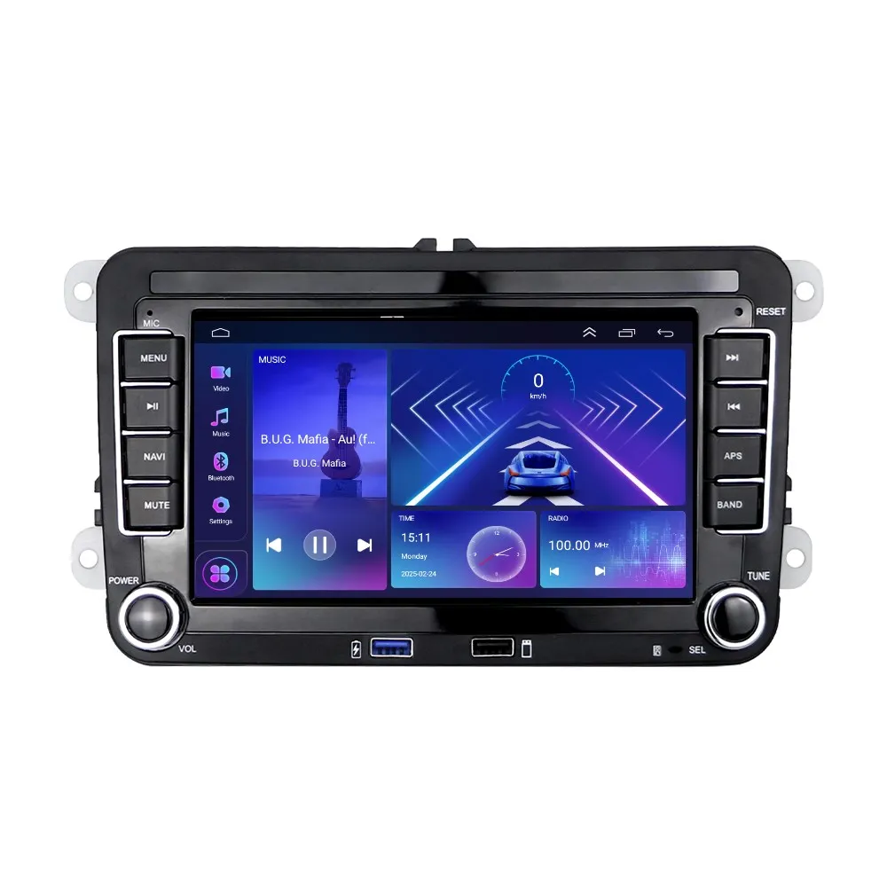 Navigație cu Android, Volkswagen, Skoda, Seat - 2+64 GB, CarPlay & Android Auto, USB Frontal, ecran 7"|Compatibil Golf 5, Golf 6, Jetta, Passat B6/B7/CC, Polo, Tiguan, Touran [13]