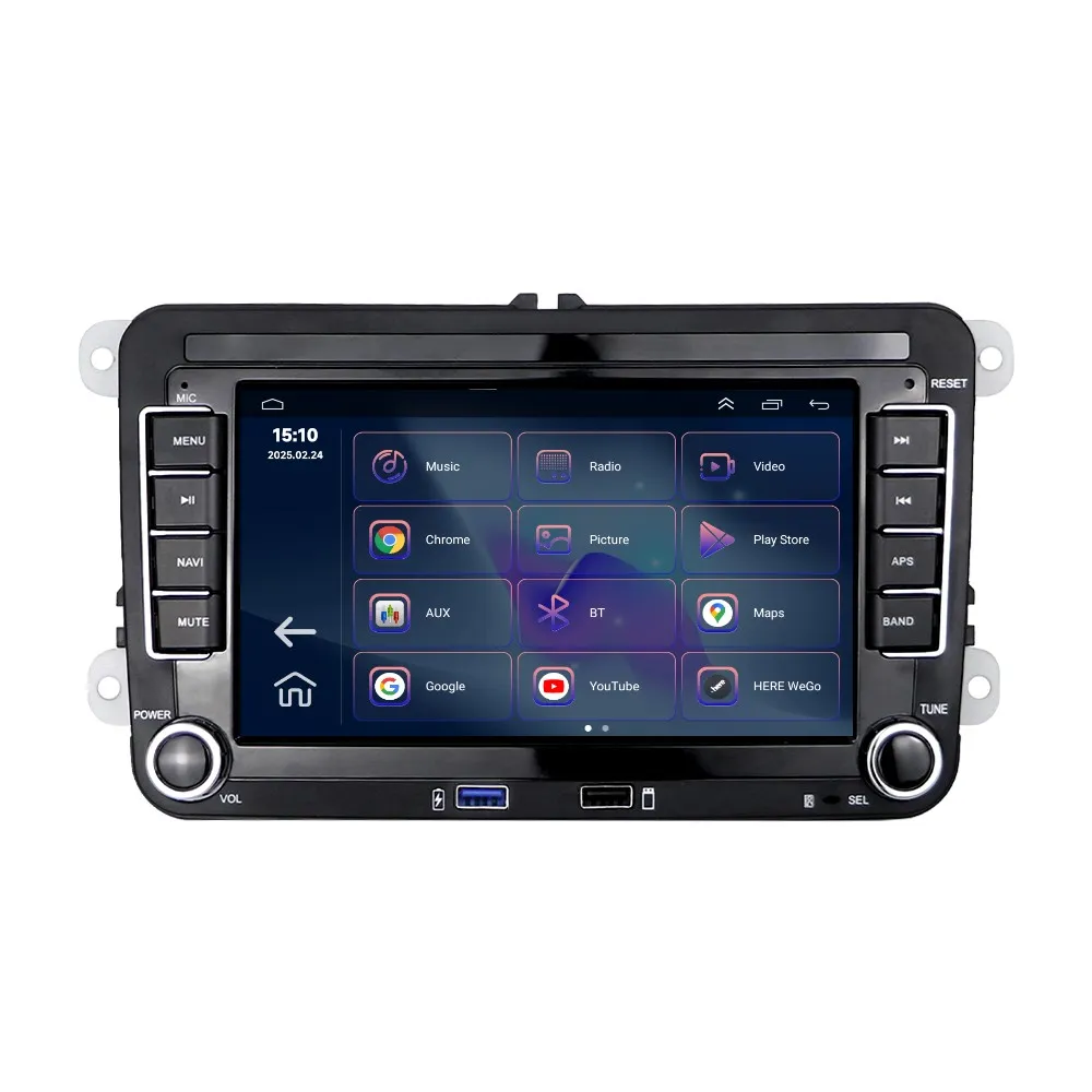 Navigație cu Android, Volkswagen, Skoda, Seat - 2+64 GB, CarPlay & Android Auto, USB Frontal, ecran 7"|Compatibil Golf 5, Golf 6, Jetta, Passat B6/B7/CC, Polo, Tiguan, Touran [11]