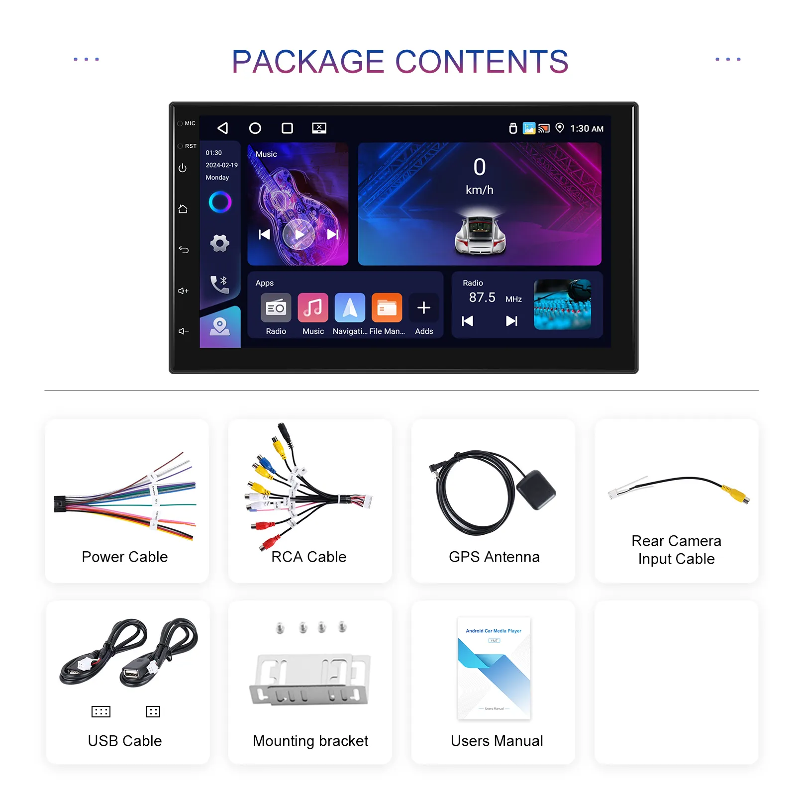 Navigație Android 2DIN Universală|4GB RAM, 64GB ROM, Ecran 7 inch, CarPlay și Android Auto Wireless, Radio RDS [10]