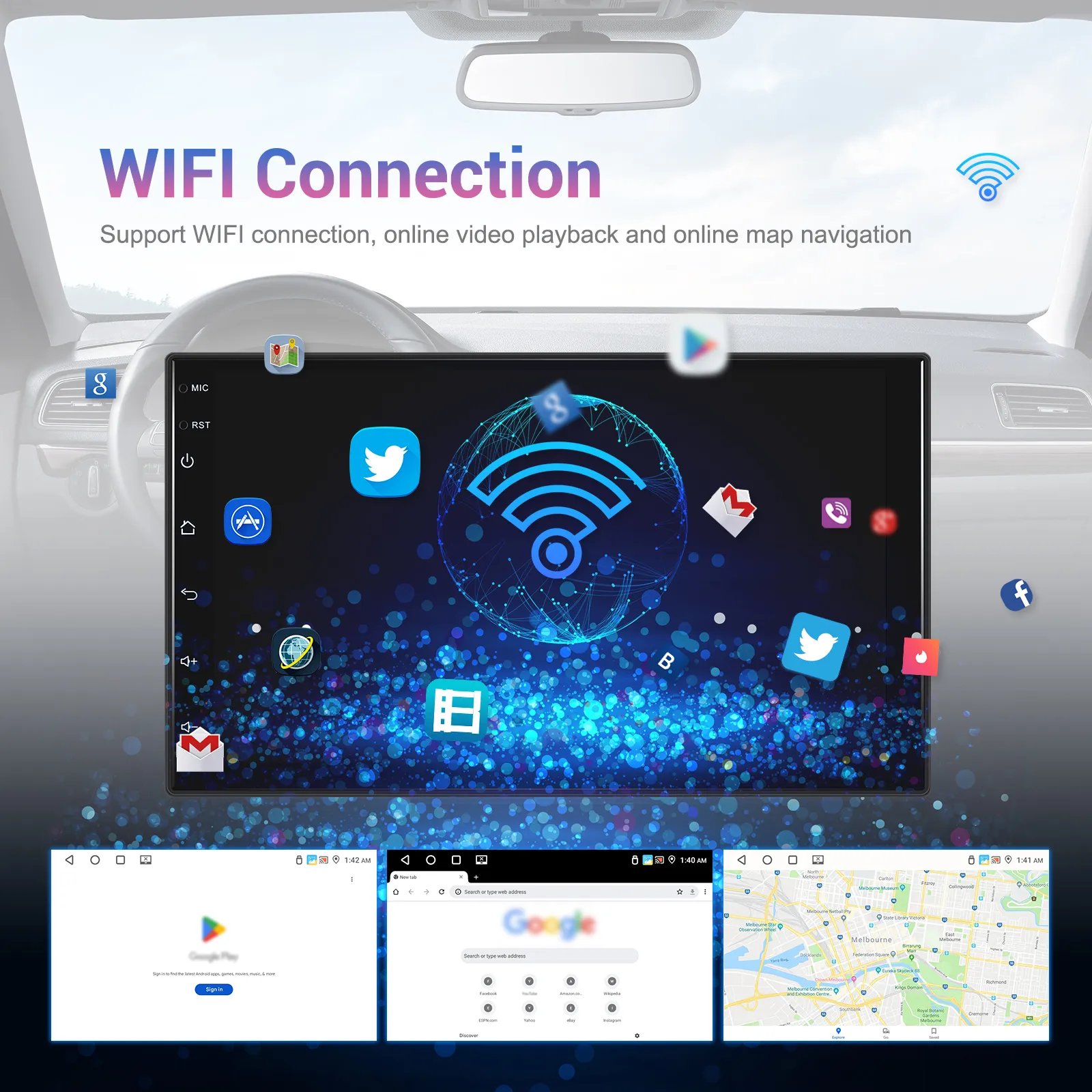 Navigație Android 2DIN Universală|4GB RAM, 64GB ROM, Ecran 7 inch, CarPlay și Android Auto Wireless, Radio RDS [6]